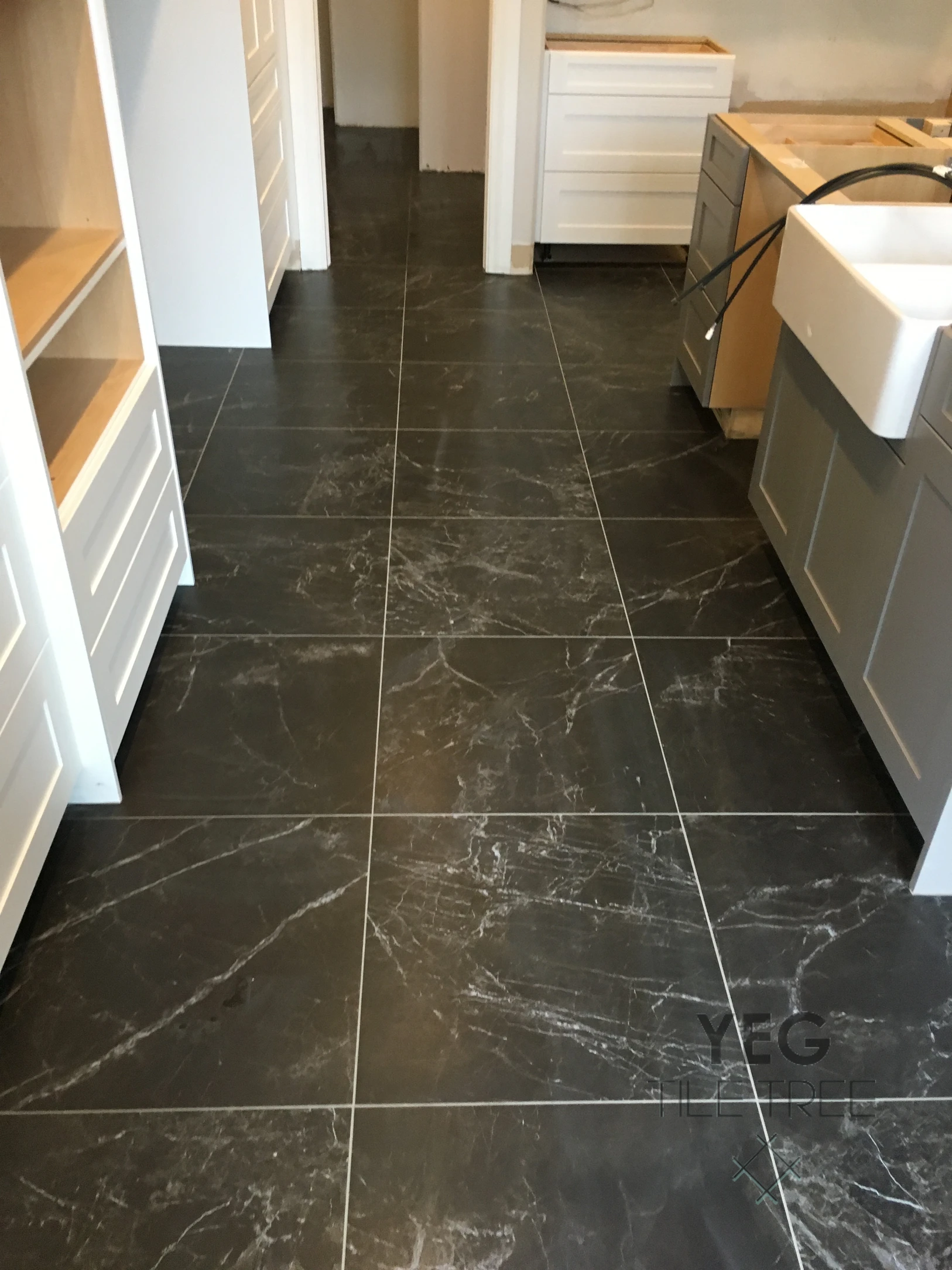 Floor tile installation